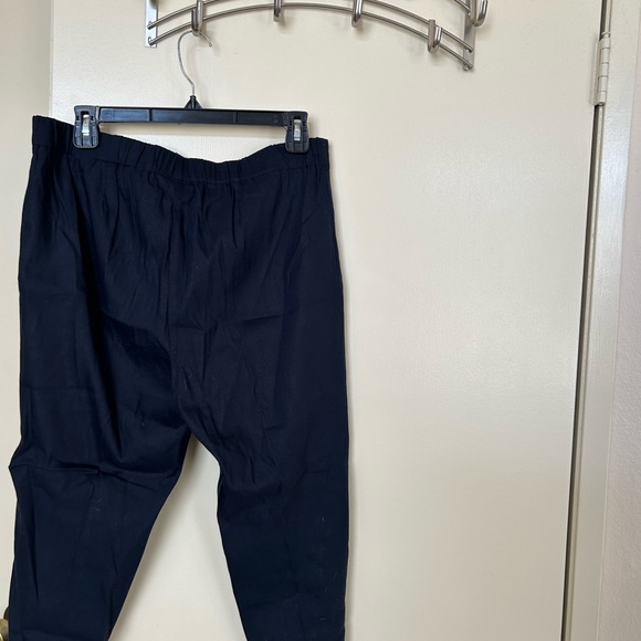 J. Jill Pure Jill Linen Stretch Navy Blue Cropped Pants- Size Medium Petite - Picture 7 of 9